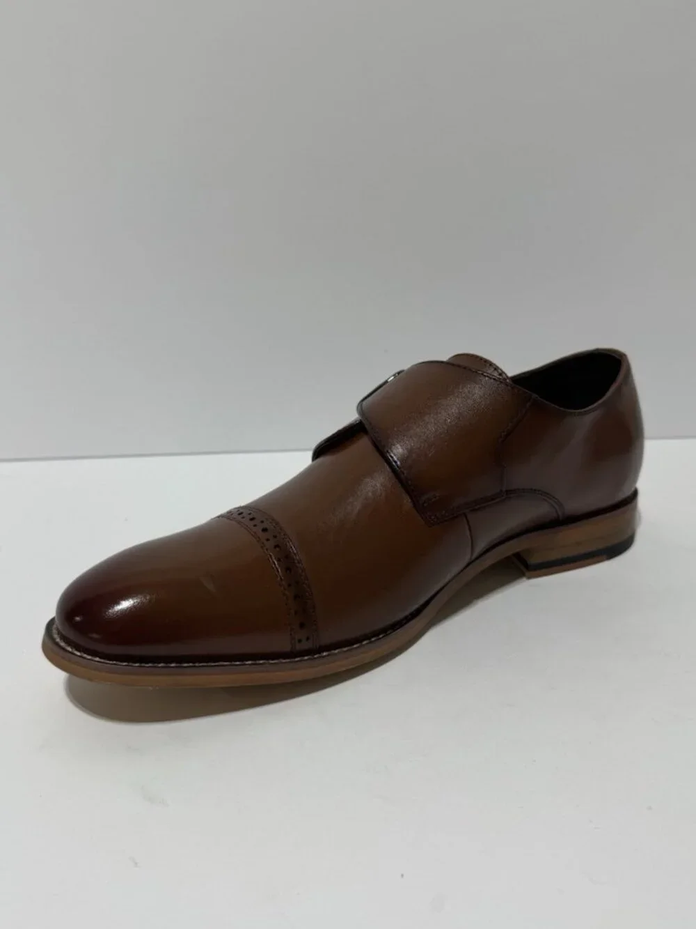 Stacy Adams Mens Desmond Cap Toe Monk Dress Shoes Size 9.5W